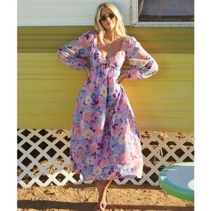 Billabong The Salty Blonde Paradise Love Midi Dress - Small